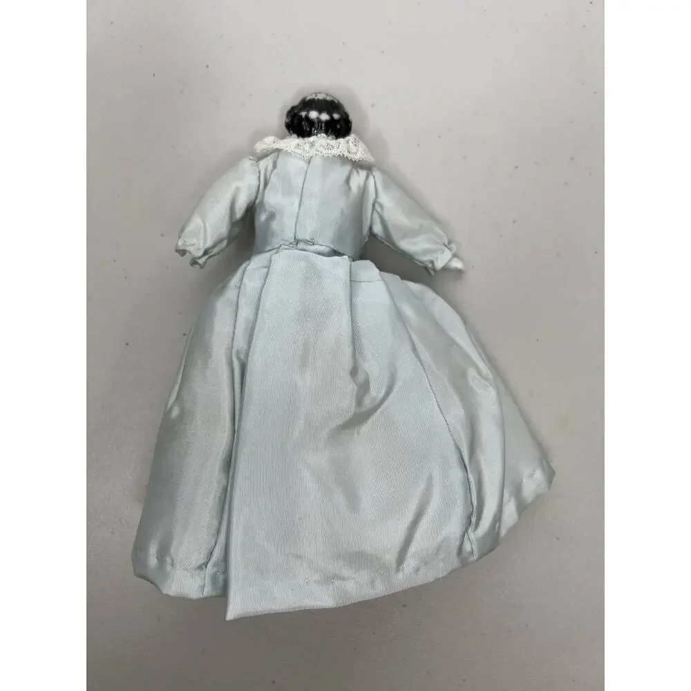 Antique Porcelain Head German China Doll Cloth Body Blue Dress